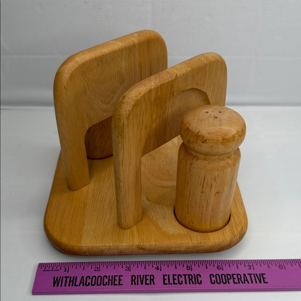 Kitchen Napkin Salt and Pepper Wooden Holder